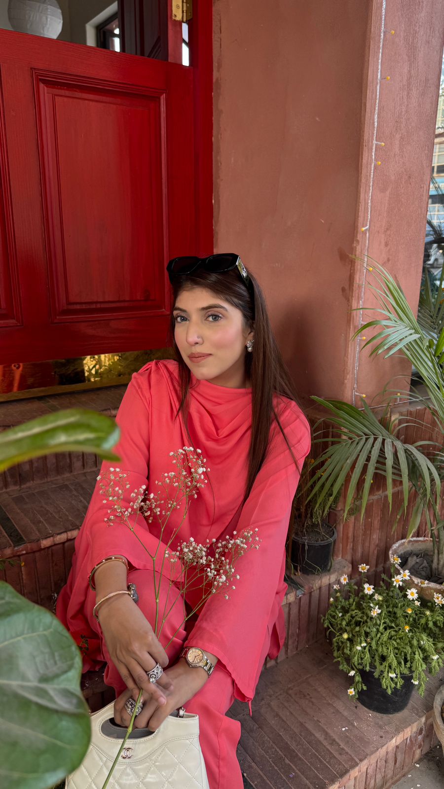 Salmon Pink Drape Set
