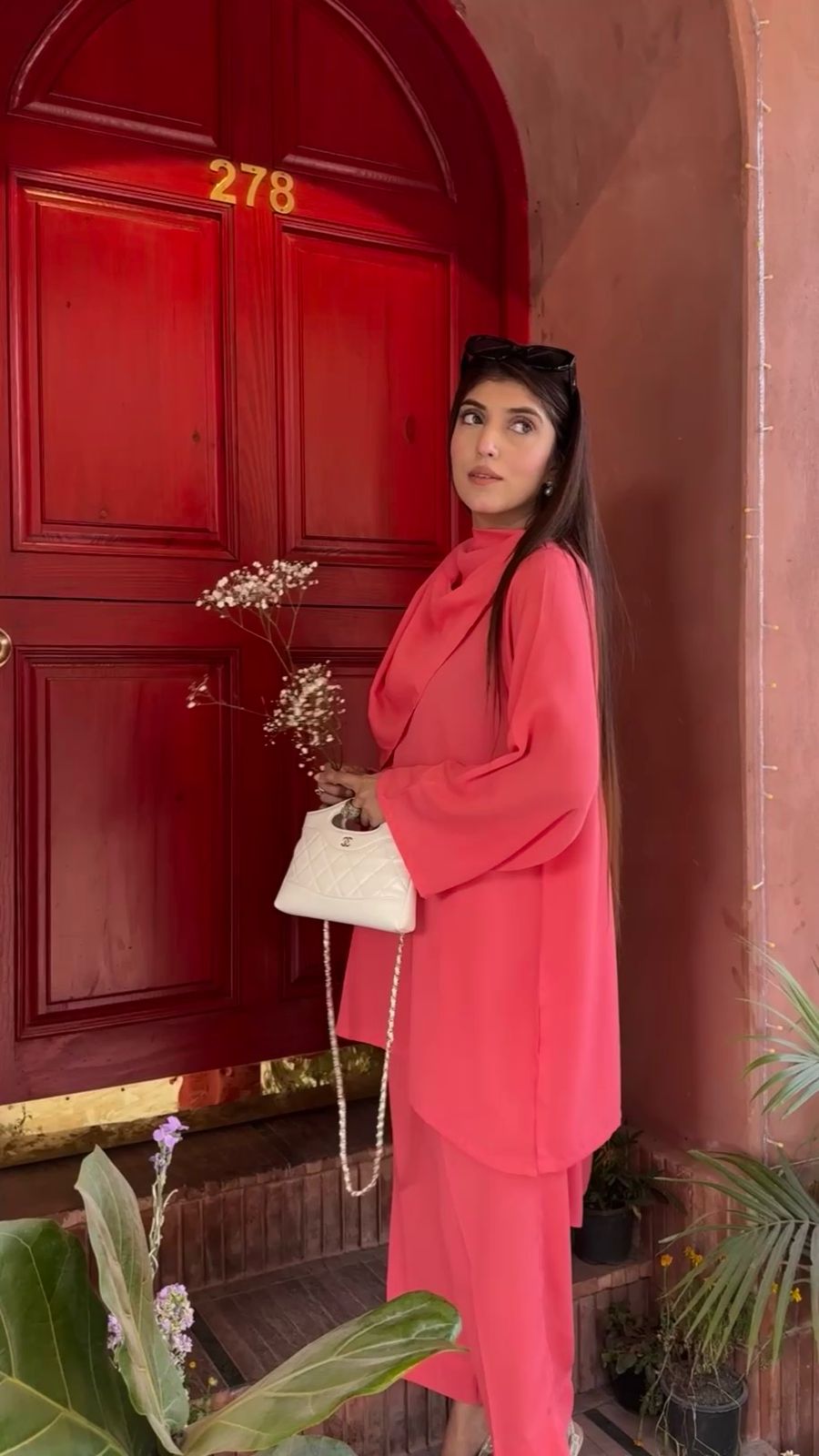Salmon Pink Drape Set