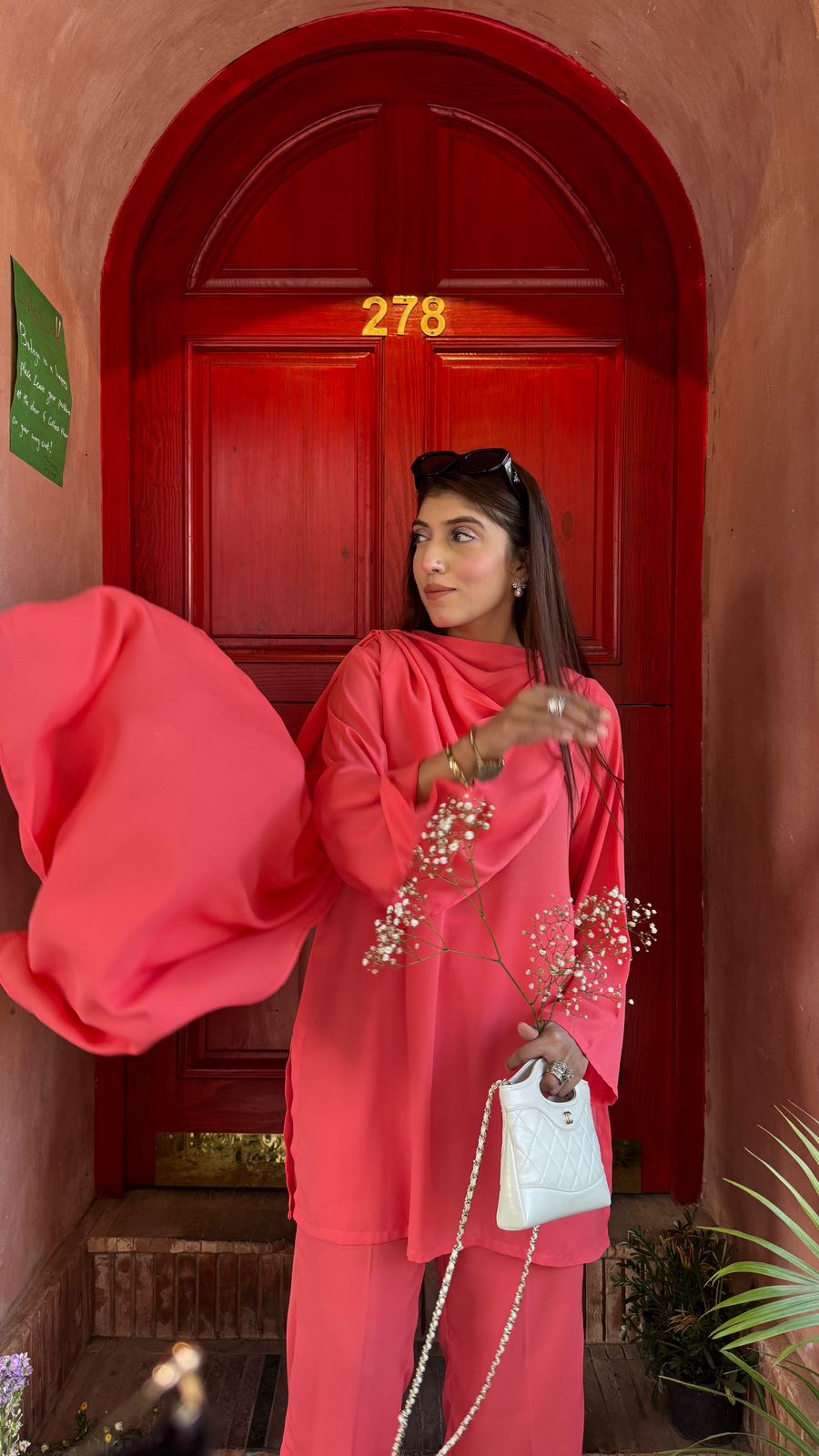 Salmon Pink Drape Set